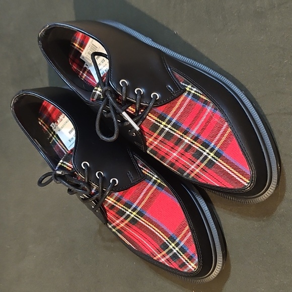 Dr. Martens Shoes - Dr. Marten Black and Red Plaid Pointed Oxfords